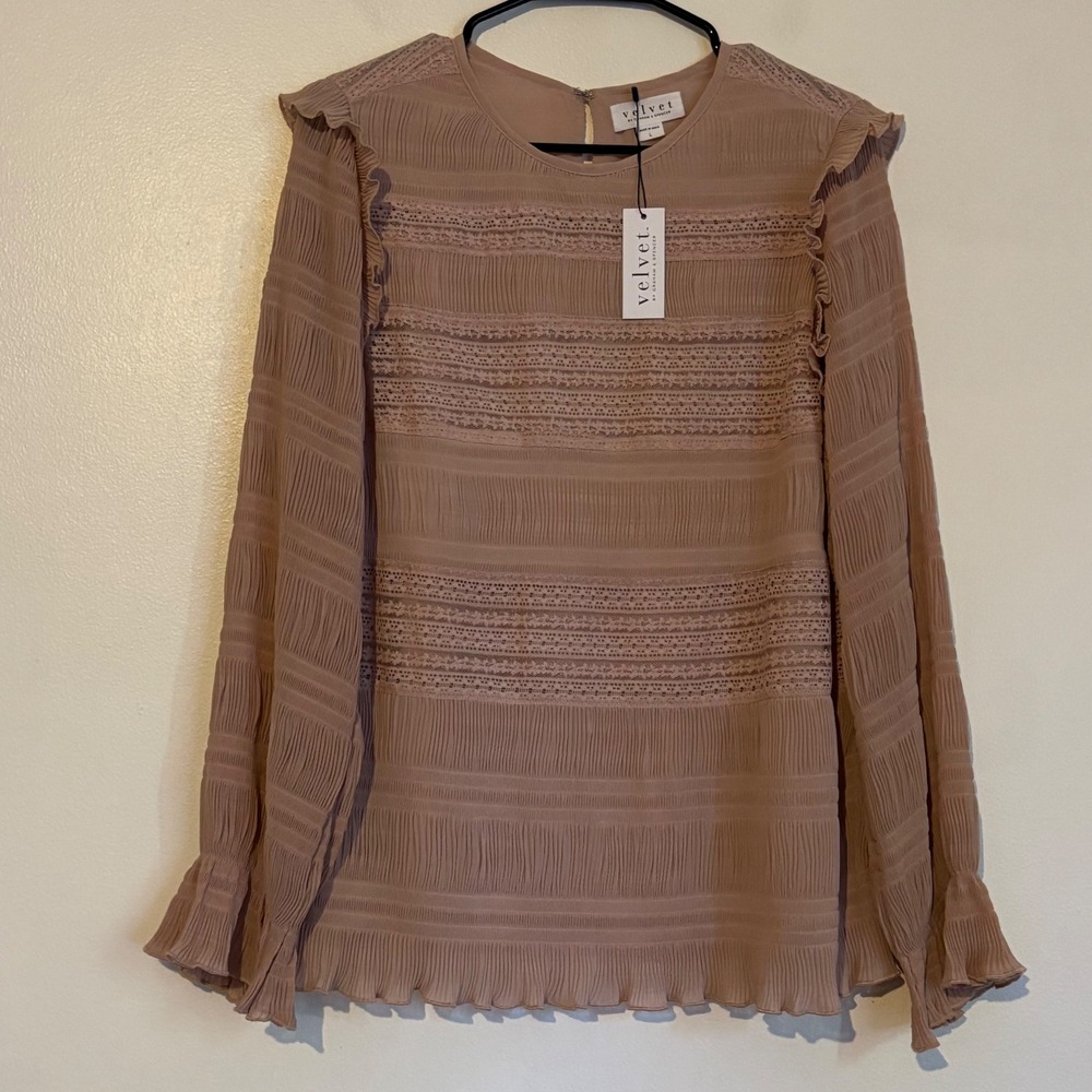 Velvet by Graham & Spencer Blouse Womens L Rose New
